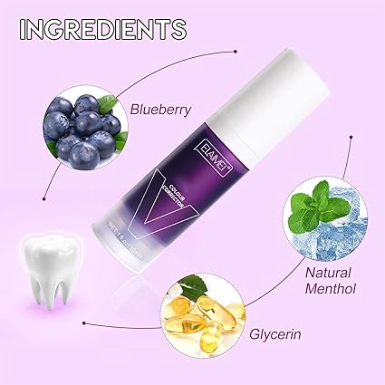 Purple Toothpaste Teeth Whitening Serum for Removing Discolouration