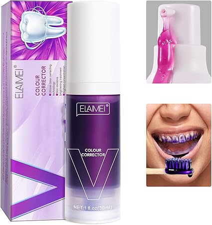 Purple Toothpaste Teeth Whitening Serum for Removing Discolouration